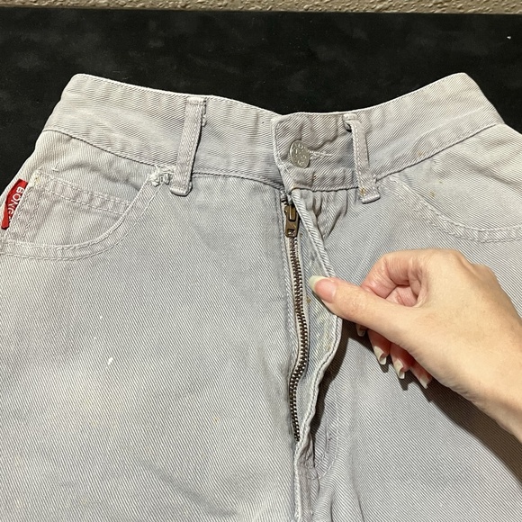 Vintage BONGO Denim High Waist Shorts Jeans Y2K 90s Distressed 22 Waist - Picture 11 of 16